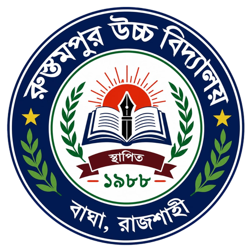 রুস্তমপুর উচ্চ বিদ্যালয়ের অফিসিয়াল লোগো — বাঘা, রাজশাহী, স্থাপিত ১৯৮৮